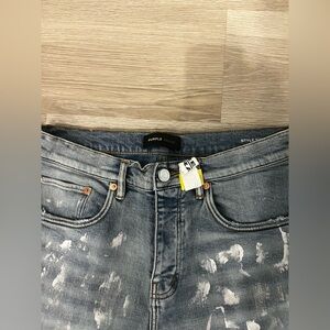 Purple Brand Men's Distressed Gray Slim Jeans